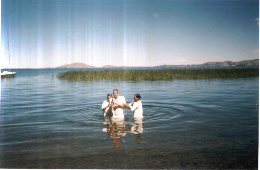 mi bautismo en Lago Titicaca